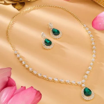 Zaveri Pearls Gold-Plated Austrian Diamonds-Studded Jewellery Set